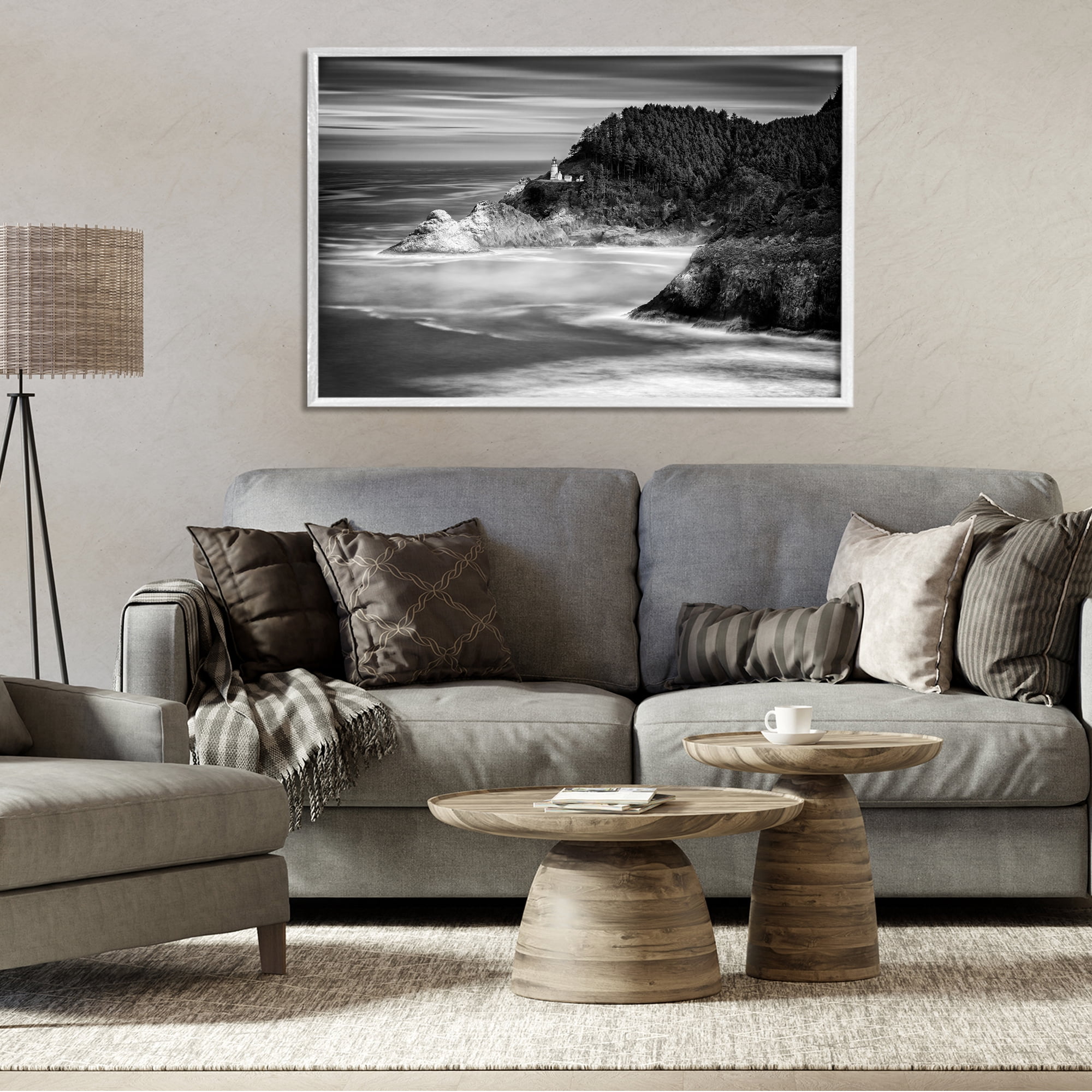 Stupell Industries Perched Above The Pacific White Framed Giclee Art, design by Rick Berk