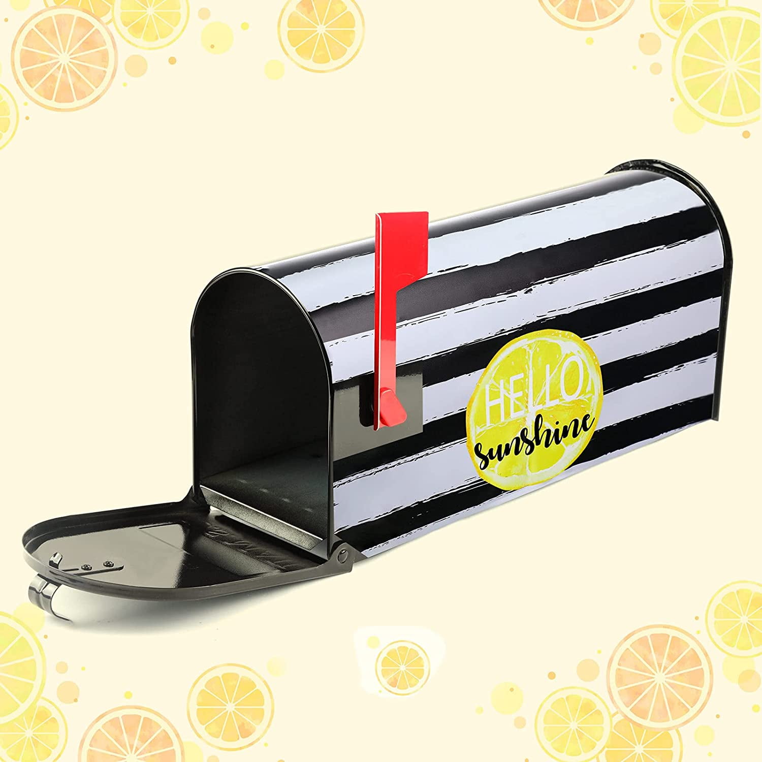 Summer Mailbox Cover Sunshine Mailbox Cover Lemon with Black
