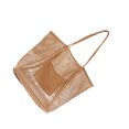 thumbnail image 2 of Beach Bags Mesh Shoulder Tote Transparent Preservation Packs Bathing Swimming Bag Outdoor Handbag Multi-function Durable American Style Lady Khaki, 2 of 9