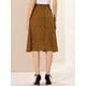 thumbnail image 5 of Falda midi de una línea con estampado floral para mujer Faldas vintage de gasa de verano marrón L, 5 of 6