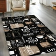 thumbnail image 4 of Black Coffee 3x5 Area Rugs, Modern Rustic Coffee Cup Beans Non-Skid Rubber Backing Large Rectangle Rugs - Living Room Bedroom Home Office, Indoor Floor Mat Carpets Washable Rug, 4 of 9