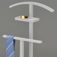 thumbnail image 3 of Kings Brand Furniture - Metal Suit Valet Stand, Clothes Rack, Clothing Organizer, Jacket Hanger, and Shelf (White), 3 of 6