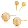 thumbnail image 5 of EXHUMKY Minimalist Earrings 1 Pair Simple Design Golden Round Beads for Women Everyday, 5 of 8