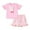 Pink, variant on TOOYOU Girls Summer Outfit Sets Toddler Short Sleeve New Cute Casual Animal Rabbit Romper Shorts 2Pcs Outfits Outwear Girls School Uniform Sets Size 12 -24 Months Pink