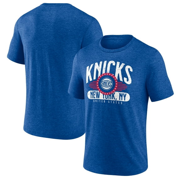 Men's Royal New York Knicks Badge of Honor Tri-Blend T-Shirt