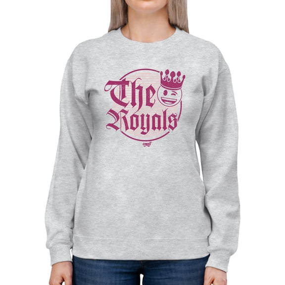 The Royals - Retro Gothic Crown Emoji Graphic Women's Sweatshirt
