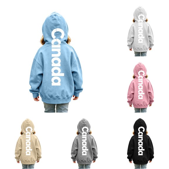 Vividxx Hoodies For Girls Kids Long Sleeve Hooded Sweatshirts Casual Letter Print Hoodie Soft Outerwear Classic 3-4 Years