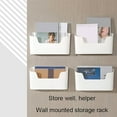 thumbnail image 4 of 4 Pcs Plastic Cabinet Door Storage Box,Wall Mount Organizer,No Drilling File Holder,Adhesive Storage Rack Floating Wall Shelves Shelf Caddy,Household Sundry Organizer,for Kitchen Office, 4 of 7