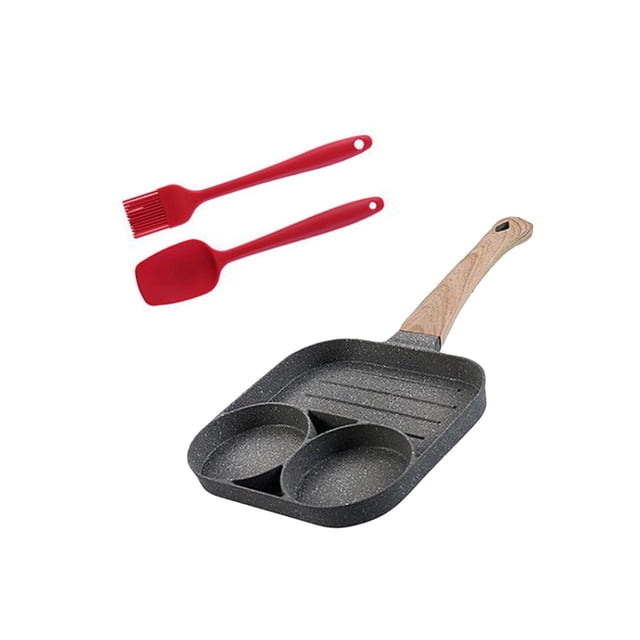 Sartén para huevos, máquina para hacer panqueques, juego de cocina para desayuno, sartén para tortillas fácil de limpiar, sartén para huevos dos agujeros