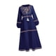 thumbnail image 5 of Vestido bohemio de manga larga para mujer Fernando de Lino y algodón azul, 5 of 8
