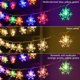 thumbnail image 2 of Luces de cadena de copo de nieve que cambian de color LED a prueba de agua Luces de cadena de 60 LED de 30 pies con control remoto para decoraciones de fiestas de jardín de árboles de Navidad en interiores y exteriores esquí esquí Gafas de esquí, 2 of 5