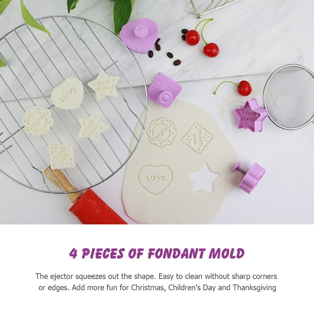 4 piezas de moldes para hornear de Navidad y Acción de Gracias, sellos para galletas, cortadores de galletas en 3D, moldes para hornear DIY, herramientas de cocina