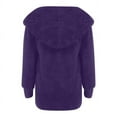 thumbnail image 6 of SDNall Women'S Fleece Jackets & Coats Solid Color Casual Plush Cardigan Long Sleeve Pockets Coat Tops Fleece Cardigans for Women (Purple, Sizes S-XXXXXL), 6 of 9