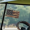 thumbnail image 3 of XYZCANDO American Flag 4pcs Golf Cart Seat Covers USA Flag Golf Cart Steering Wheel Covers Golf Cart Flag Easy to Install Universal Golf Cart Seat Towel Steering Wheel Protector Golf Banner Black, 3 of 7