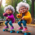 thumbnail image 1 of K2107 Lleno Diamantes Serie Divertida Personajes Abuela Resina 40*40CM, 1 of 9