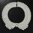 thumbnail image 5 of Pearl Necklace, High Quality Artificial Pearl and Alloy Handmade Durable Detachable Artificial Pearl Beaded False Collar for Women, White, Circumference: 51cm-80cm, 5 of 7