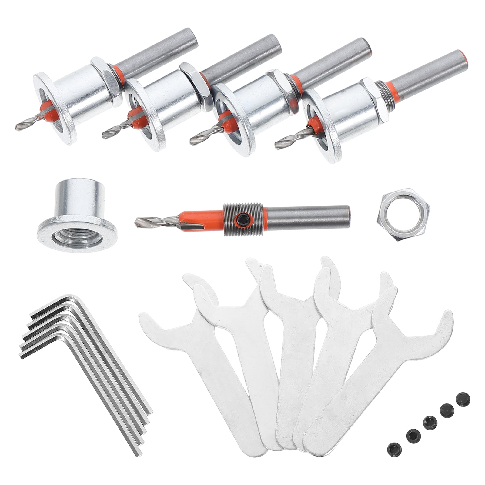 WORGEOUS 5-Piece Countersink Drill Bit Set with Reverse Function for Accurate Wood and Metal Drilling Projects