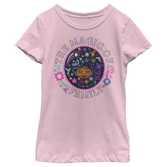Girl's Encanto Mirabel The Magic of Family Circle  Graphic Tee Light Pink Small