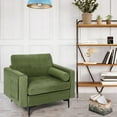 thumbnail image 3 of Costway Tissu Accent Canapé Simple W / Mitre & Côté Poche de Rangement Armée Vert, 3 of 9