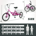 thumbnail image 6 of MOPHOTO 24" 7-Speed Folding Adult Tricycle,Fold up Tricycles for Women,3 Wheel Cruiser Bikes with Low Step-Through,Adult Fold up Tricycle with Basket, 6 of 13