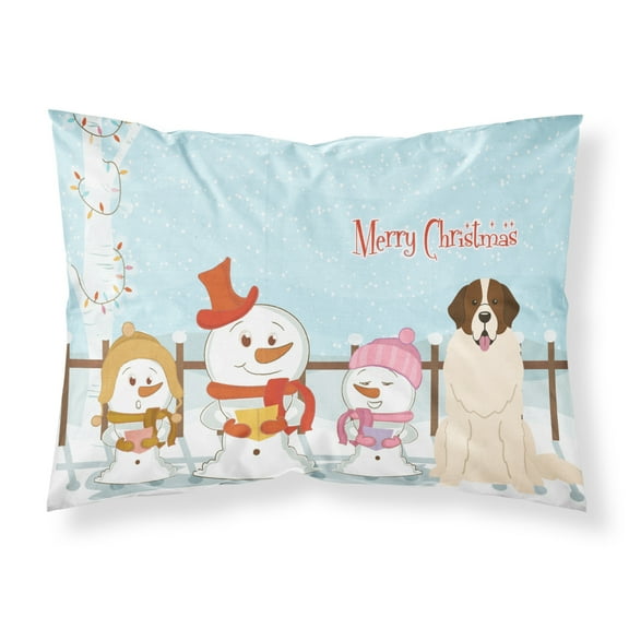 Merry Christmas Carolers Moscow Watchdog Fabric Standard Pillowcase