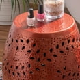 thumbnail image 2 of Powell Shanice Round Lace Cut Metal Indoor Accent Side Table, 19" Tall, Copper, 2 of 5