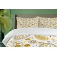 thumbnail image 4 of Ambesonne Paisley Duvet Cover Set, Folkloric Floral Drop Forms, 2-Calking, Orange Yellow White, 4 of 6