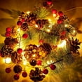 thumbnail image 7 of Christmas String Lights, Pinecone Red Berry Bell Xmas Garland with Lights Battery Operated Fairy String Lights with Pine Cone Indoor Outdoor Holiday Christmas Party Decorations, 7 of 7
