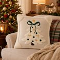 thumbnail image 6 of Christmas Pillow Covers, 18x18 Inch Christmas Embroidered Bow Tree Pillow Cover, Plush Tufted Christmas Tree Pillow Covers, Fall Decor Cute Festive Cushion Covers Durable, 6 of 6
