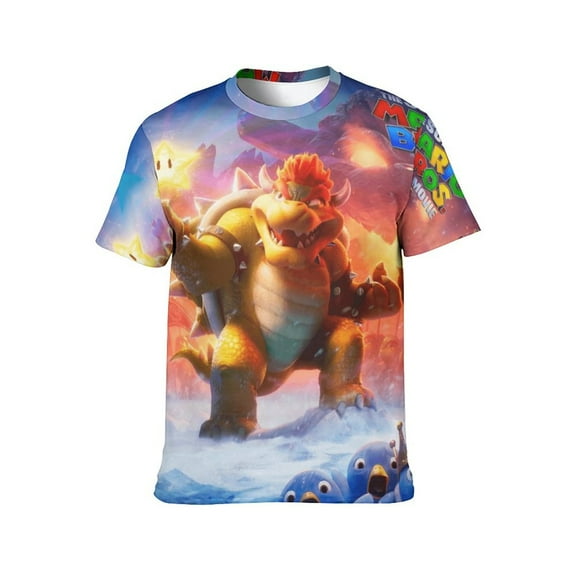 Super Bowser 3d Print Graphic T Shirt Short Sleeve Summer T-Shirt Novelty Casual Tee For Men Women Teen S