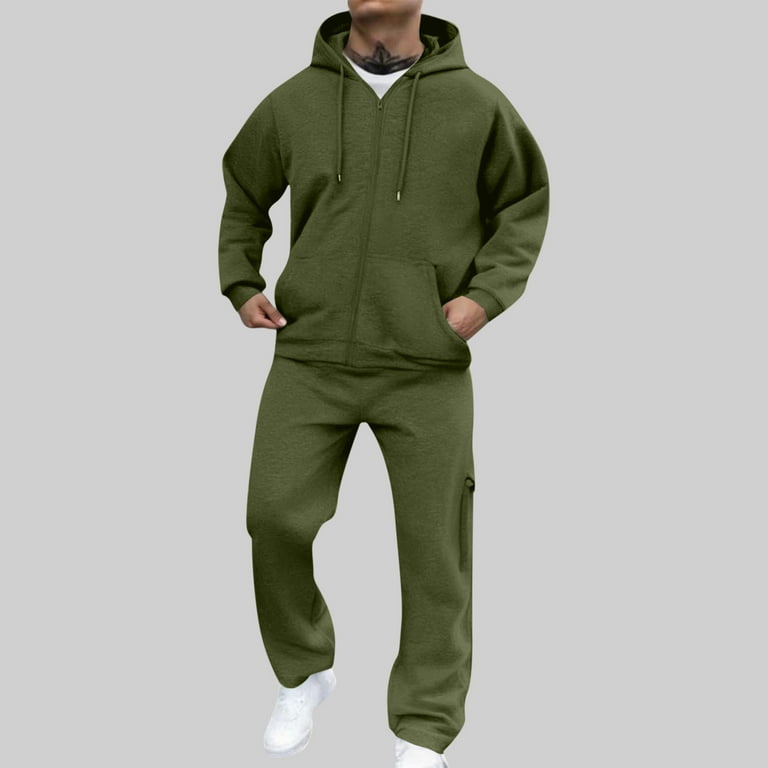 WMTBSRSW Mens Jogger Sweatsuit Casual Sweat Suits for Men Piece