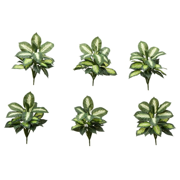 Nearly Natural 20in. Artificial Golden Dieffenbachia Plant - Set of 6