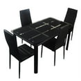 thumbnail image 3 of O'force Rectangle Tempered Glass Dining Table with Nine Block Box Pattern Black, 3 of 9