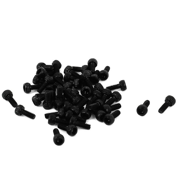 M1.6 x 4 Tornillos de cabeza hexagonal de acero aleado con socket, 50 piezas en negro