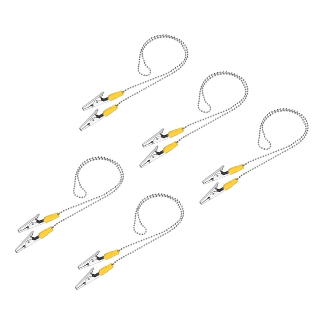 Servilleta Cadena, 22" 5uds Aleación Cuello Babero Soporte Cadena Sol Sombrero Correa Cuerda Cuerda con Clips para Fijación Soporte Tapa, Amarillo