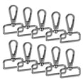 thumbnail image 1 of Ganchos de Garra de Langosta Uxcell [10pcs] - Gancho de Disparo Giratorio de Aleación de Zinc para Fabricación de Llaveros y Manualidades de Bricolaje - [Negro Gun - 2 x 1.6 IN], 1 of 6