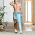 thumbnail image 5 of Uemuo Funny Cat Taking a Bath Pattern Men's Wide Leg Palazzo Lounge Pants with Pockets Light Weight Loose Comfy Casual Pajama Pants-Medium, 5 of 9