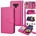 thumbnail image 1 of Njjex Wallet Cases for Galaxy Note 10 10+ Plus 5G Note 9 8, Njjex [Wrist Strap] Luxury PU Leather Wallet Flip Protective Case Cover with 9 Card Slots & KickStand -Hot Pink, 1 of 5