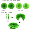 thumbnail image 3 of Fangsheng 21 Pcs Party Decoration, Green Hanging Paper Fans, Pom Poms Flowers for Golf Party Dinosaur Birthday Parties Arbor Day, 3 of 7