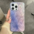 thumbnail image 5 of Gradient Purple Feather Yarn Luxury Shockproof TPU Case Compatible with iPhone Case (iPhone 13 Pro), 5 of 6