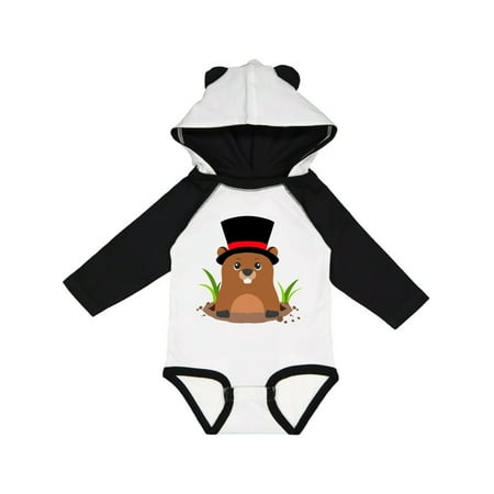 

Inktastic Groundhog Day with Groundhog in Top Hat Gift Baby Boy or Baby Girl Long Sleeve Bodysuit