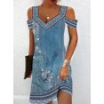 thumbnail image 3 of Robe de Soirée de Mode pour Femmes Été Élégante Robe Imprimée Florale Décontractée Dame A-Line Robe, 3 of 7