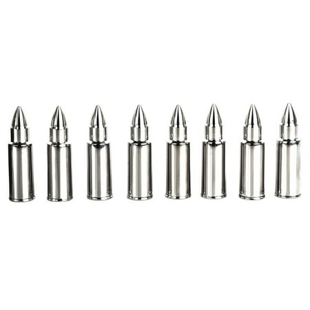 Set of 8 Bullet Shaped Whiskey Stones Rocks Stainless Steel Reusable Drinks Ice Cube Vodka Scotch Bar Chillers with Ice