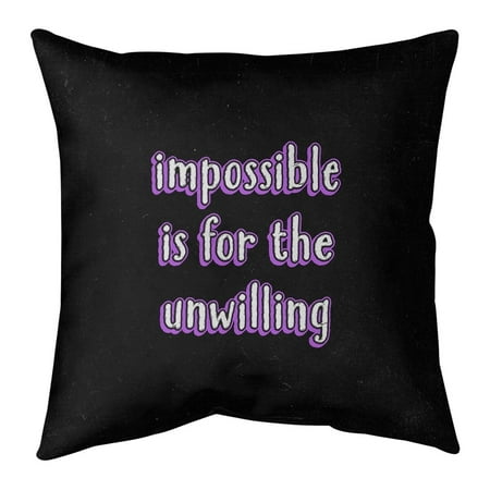 UPC: 0703294996492 | ArtVerse Quotes Impossible Quote Chalkboard Style Pillow (w/Rmv Insert)-Spun Poly 20 x 20 Large