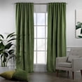 thumbnail image 2 of 3S Brother's Extra Long Solid Luxury Matte Velvet Soft Curtain Lime Single Panel Hanging Back Tap & Rod Pocket Home Décor 5-25 Feet Custom Made Curtains -Made in Turkey Each(52"x192"), 2 of 7
