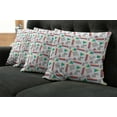 thumbnail image 5 of Ambesonne Vintage Throw Pillow Cover 4 Pack, Old Retro Style Pattern, 24", Coral Black, 5 of 5