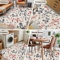 thumbnail image 5 of Grey Red Botanical Area Rugs 3'x5', Small Throw Rugs for Living Room Bedroom, Rustic Country Spring Floral Summer Leaf Indoor Outdoor Rug Non-Slip Low Pile Carpet Runner Reversible Floor Mats, 5 of 8
