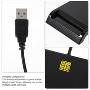 Square Card Reader, Universal Portable Smart Card Reader for Bank Card Card, Smart ID Credit Card Reader, USB 2.0 Interface, Black