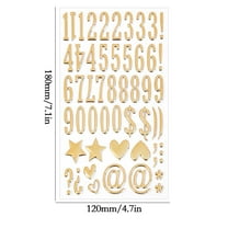 Gold Puffy English Letter Stickers, Christmas Stocking Decor, DIY Journal Accessories, High-Gloss Metallic Self-Adhesive Raised Letters for Gift Wrapping Scrapbooking Craft Stickers