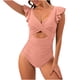 thumbnail image 5 of Traje de baño de una pieza para mujer, conjuntos de bikini para mujer, mono deportivo extragrande para mujer, traje de surf, traje de baño de color liso sin mangas con protección solar., 5 of 6